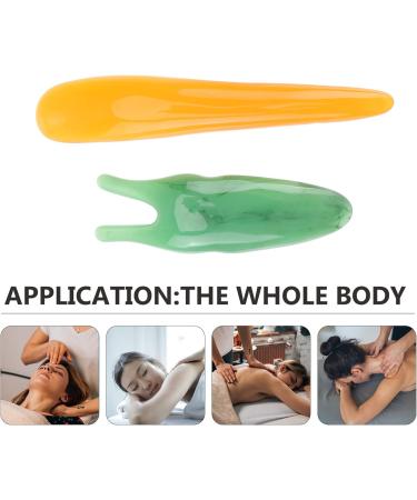 Magiclulu 2-in-1 Massage Device & Gua Sha Scraper - Jade Tool for Facial Massage & Skin Care | Portable Colorful Design | 11.00x4.00cm - Buy Online on GoSupps.com