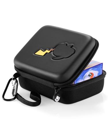 Tombert Carrying case for PTCG Trading Cards Gifts for Boys Hard-Shell Storage Box fits Magic MTG Cards and PTCG Holds 400+ Cards(Black Pika)