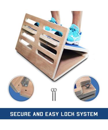 Professional Adjustable Wooden Incline Slant Board for Calf Stretches - Enhance Flexibility and Mobility, Relieve Pain - Anti-Slip Design - Ideal for Achilles, Plantar Fascia, and Tight Calves - Standing Desk Accessory - Buy Online on GoSupps.com