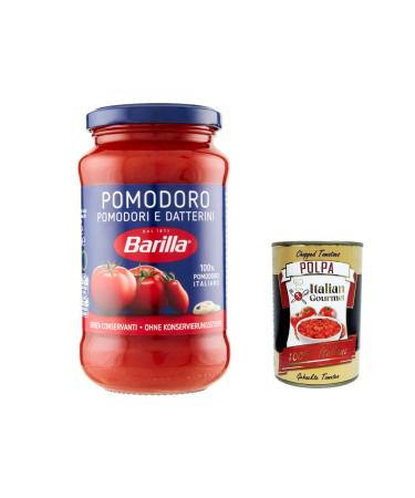 Barilla Barilla Sugo Pomodoro e Datterini Lot de 3 sauces aux tomates 100 % italiennes 400 g + Polpa italien Gourmet 400 g