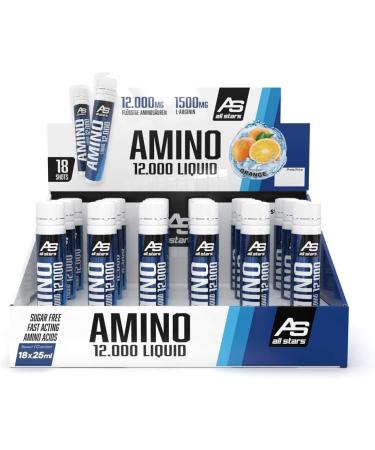 Buy All Stars Amino Liquid - 18x25ml Orange | High-Dose BCAA + Glutamine + L-Arginine Syrup | Sugar-Free Amino Acids Supplement for Mixing - Buy Online on GoSupps.com