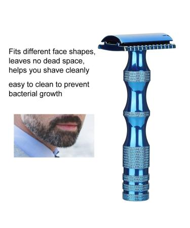 Premium Classic Double-Edged Razor for Men's Facial Care - Manual Open Razor (Blue) | International Shipping Available - Buy Online on GoSupps.com