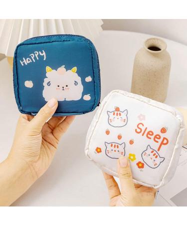 Lurrose 4-Piece Women's Bandage Storage Bag Set | Cotton & Oxford Fabric | Portable White Cat Pocket Pouches (12.5x12cm) - Buy Online on GoSupps.com