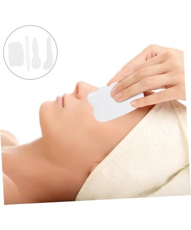 4 Pieces Healeeved Jade Gua Sha Massage Tools for Full Body & Facial Scraping - White 9x5cm - Buy Online on GoSupps.com