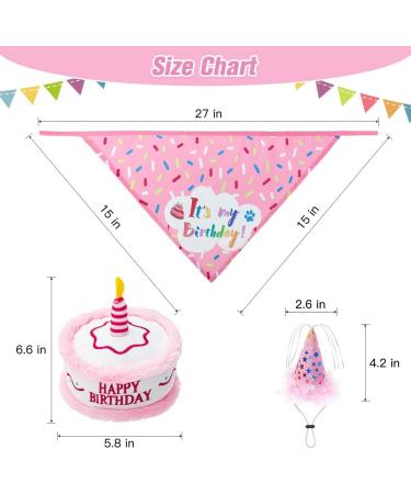 Dog Birthday Bandana Set with Hat and Squeaky Cake Toy - Perfect Party Supplies Gift for Small, Medium, Large Dogs - Pink Cream Cake Design - Buy Online on GoSupps.com