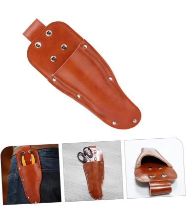 Minkissy 2pc Shear Set Leather Sheath Holder for Hairdressing & Garden Scissors - Durable Salon Pliers Storage Light Brown 23.2x8cm - Buy Online on GoSupps.com