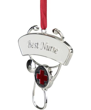 Northlight 3.25" Silver-Plated Best Nurse Stethoscope Christmas Ornament - Perfect Gift for Nurses | International Shipping Available - Buy Online on GoSupps.com