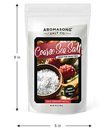 Aromasong 100% Natural Coarse Sea Salt 2.43 LBS Resealable Bag - Dead Sea Salt, Unrefined, Gluten-Free - Perfect for Cooking & Pickling - Buy Online on GoSupps.com