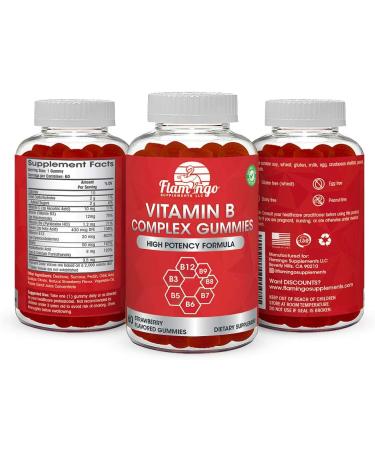 Vitamin B Complex Gummies - B12, B7, B6, B3, B5, B8, B9 - Prenatal, Vegan Diet, Hair, Nails - Supplement for Older Adults - 60 Day Supply - Buy Online on GoSupps.com