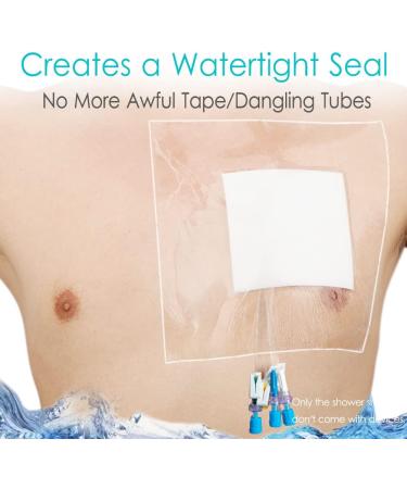 Waterproof Shower Protector for Catheter & Chemo Port | 10x12 Inch Dialysis Cover (Pack of 7) - Non-Glue Design for PICC Line & PD Accessories - Buy Online on GoSupps.com