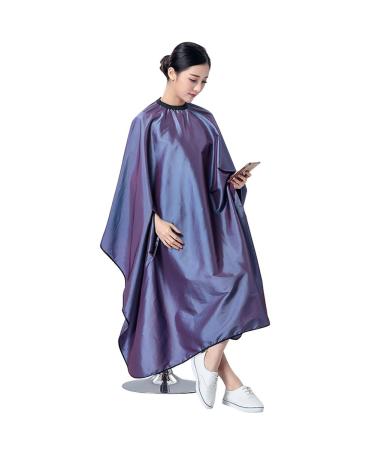 Hairdressing Hair Cut Cutting Cape Cloth Waterproof Salon Barbers Gown with Stretch Out Hand Design (Purple)