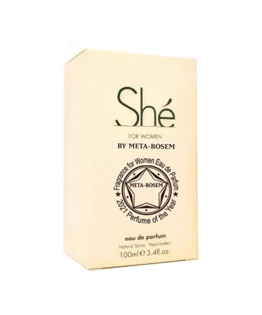 META-BOSEM SHE White Bottle Eau de Parfum Spray for Women Romantic and Sensual Wonderful Gift Daytime and Casual Use for all Skin Types 3.4 Fluid Ounce - Buy Online on GoSupps.com