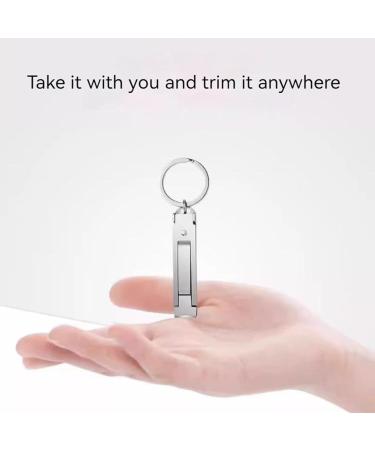 Nail Clippers Single Ultra-Thin Portable Multifunctional Foldable Household Nail Clippers with Keychain/122 Silvery - Buy Online on GoSupps.com