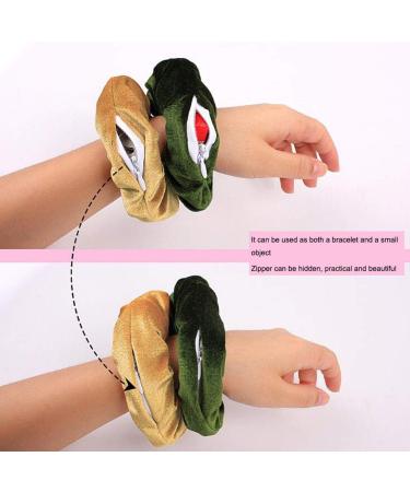 Colorful Velvet Scrunchies for Girls & Women | Hair Ties with Hidden Zipper Pocket | 3 Pack Hair Accessories - Buy Online on GoSupps.com