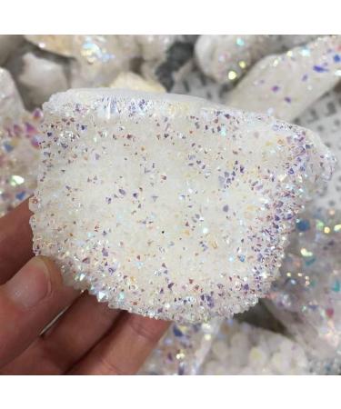 Natural White Angel Aura Quartz Electroplating White Crystal Cluster Colorful Point Geode Enegry Crystals Decor Suitable for Home Natural Luster (Size : 200-300g) - Buy Online on GoSupps.com