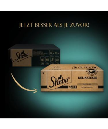 Sheba Katznassfutter Delicatesse in Jelly - 72x85g Fine Poultry Wet Cat Food (Duck Chicken & Turkey) - International Shipping Available - Buy Online on GoSupps.com