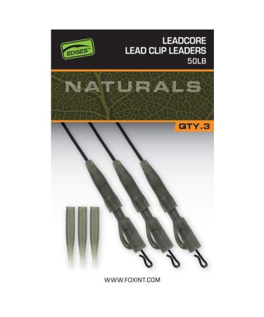 Fox Naturals Leadcore PG Lead Clip Leaders 75cm 50lb - 3 leaders carp rigs rigs for carp fishing - Buy Online on GoSupps.com