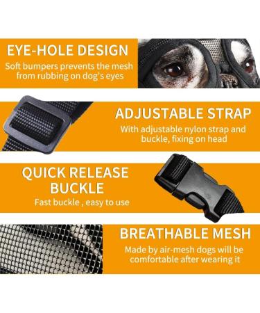 BARKLESS French Bulldog Muzzle Short Snout Dog Muzzle with Breathable Mesh for Shih Tzu and Pug Mask Frenchie Muzzle for Biting Chewing Licking Ideal for Grooming Vet Visits (XS Black) Black XS - Buy Online on GoSupps.com