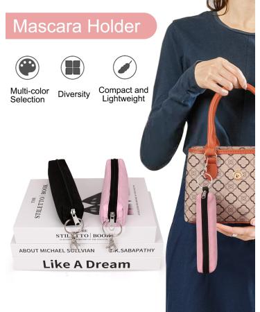 Mascara & Eyelash Serum Holder Sleeve Pouch Set with Hook - Portable Lash Essential Bag Gift for Women (2pcs) - Buy Online on GoSupps.com