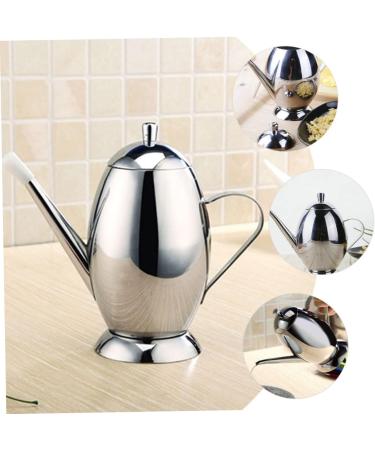 Zerodeko Simple Syrup Bottles 2pcs Stainless Steel Leakproof Seasoning Pot Convenient Oil Dispenser 16X8CMx2pcs Silverx2pcs - Buy Online on GoSupps.com
