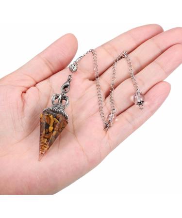 JOVIVI Tiger Eye Crystal Pendulum for Divination and Healing - Quartz Stone Pendant for Reiki and Meditation - Buy Online on GoSupps.com
