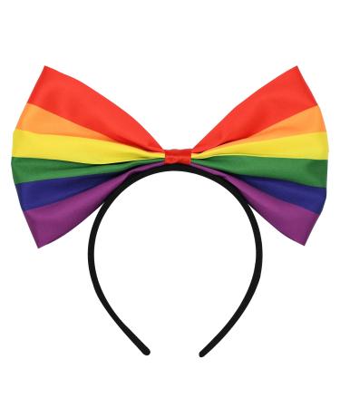 Rainbow Headband Bowknot Pride Head Bopper for Women Pride Rainbow Hair Accessories Multicolor