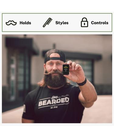 Live Bearded Tombstone Mustache Wax - 0.35 Oz - Medium Hold - All-Natural Ingredients - Made in the USA - Buy Online on GoSupps.com