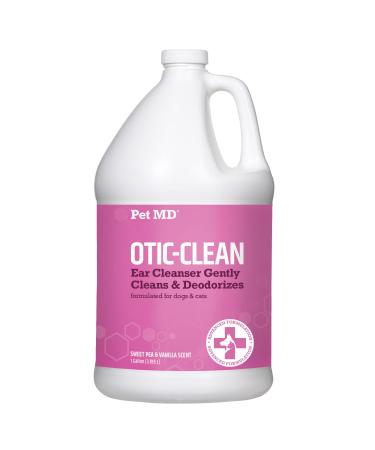 Pet MD Otic-Clean Dog Ear Cleaner - Veterinarian-Formulated Otic Ear Solution for Dogs & Cats - Pet Ear Cleaner for Itch, Odor, & Wax Buildup - Deodorizing Cat Ear Cleaner Solution - 1 Gallon