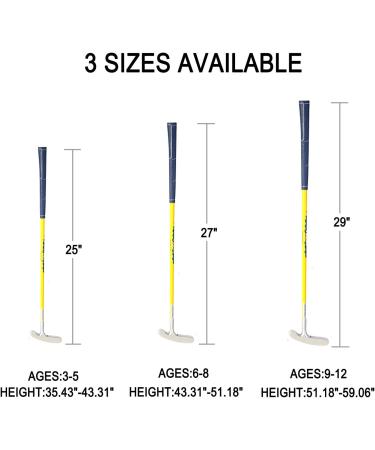 Acstar Junior Golf Putter | Graphite Kids Putter for Ages 3-5 | Left & Right Handed | 3 Sizes Available | Silver Head, Yellow Shaft, Blue Grip | 25 inch - Buy Online on GoSupps.com