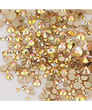 Dowarm 2650 Pieces Non Hotfix Flatback Crystals - Metal Sunlight/Gold - 6 Sizes 1.5mm to 6.5mm - Glass Rhinestones for Crafts, Nails, Face Art & Clothes - Buy Online on GoSupps.com