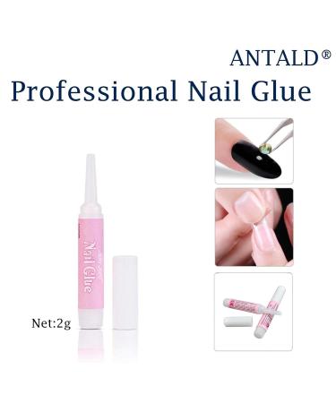 5pcs Nail Glues Extra Strong Quick Dry Adhesive For Natural or False Nails Art Tips Acrylic Gel to stick Diamonds Glitter Rhinestones transparent colour +2 Curved - Banana Nail Files - Buy Online on GoSupps.com