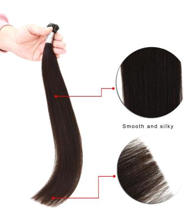 Nano Ring Tip Hair Extensions Real Human Hair Nano Beads 50g Remy Hair Extensions (16 Inch #2 Dark Brown) - Buy Online on GoSupps.com