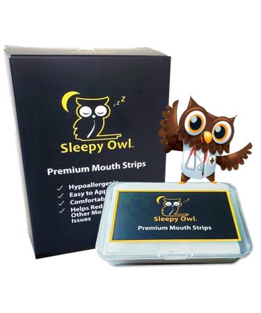 Doctor Sleepy Owl Mouth Tape Strips for Sleeping 120ct with Bonus Storage & Travel Case Mouth Tape for Snoring Sleep Tape for Mouth Breathing Promotes Healthy Nose Breathing Improves Sleep Sleepy Owl Mouth Tape Strips 120ct