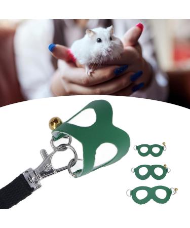 Asixxsix Hamster Dishwear & Leash Set | Synthetic Leather Crockery & Nylon Line for Guinea Pigs Hamsters Ferrets Chinchillas - 3 Sizes Available (Green) - Buy Online on GoSupps.com