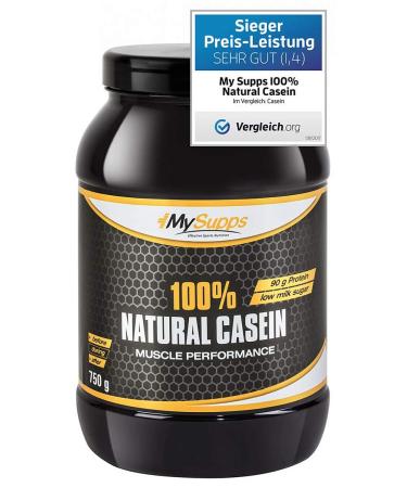 My Supps 750g casein protein powder 100% natural - bioactive night casein protein powder with EAA BCAA & vitamin B6 - high -quality protein powder made in Germany 100 ml (1 Pack)