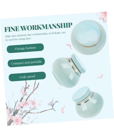 FRCOLOR Diffuser Storage Bottle Cans Candle Container Mini Lotion Loose Tea Jar Containers Porcelain Loose Tea Tin Lip Balm Rouge Pot Bulk Jars Mini Jars Ceramics Travel Tea Pot Round 6x5.5cm Blue - Buy Online on GoSupps.com