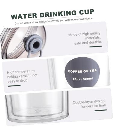 Zerodeko Cup Glass Coffee Drinking Sippy Milk Tea Water Double-Deck Double-Layer Practical Plastic Container 21.5 9cm As Shown - Buy Online on GoSupps.com