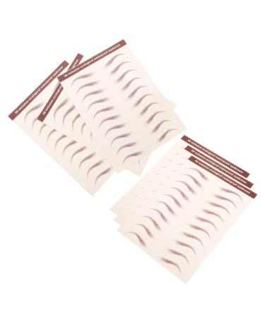 6 Feuilles Autocollants Sourcils Adh sifs 3D Effet Poil Poil Imperm ables Marron pour Maquillage Visage Quotidien Application Facile