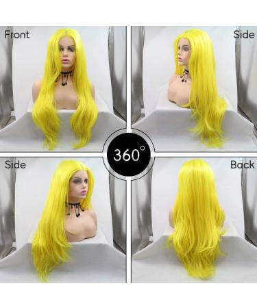 Light Yellow Long Natural Straight Synthetic Wig - Heat-Resistant Lace Front for Cosplay & Daily Wear (61cm) - Buy Online on GoSupps.com
