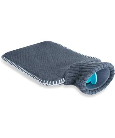 Premium 1.8L Hot Water Bottle with Soft Knitting Cover - BS1970:2012 Certified - Dark Gray Heat Pillow for Comfort - Buy Online on GoSupps.com