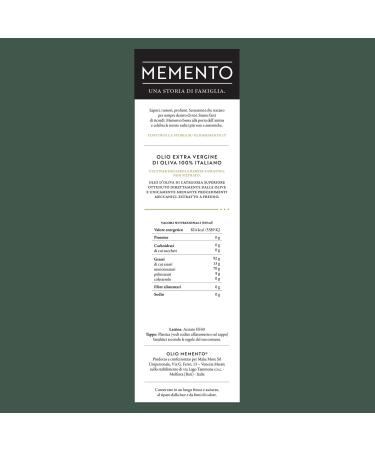  MEMENTO MEMENTO - Extra virgin olive oil - Cold extracted - Unfiltered - 100% Italian - 3 liters (2) - Buy Online on GoSupps.com
