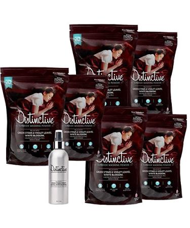 Distinctive Washing Powder/Laundry/Powder Detergent/Bio Washing Powder/Eco/Relaxing Fragrance Essential Oils For A Good Nights Sleep (Pack of 6 Plus Matching Fragrance spray)