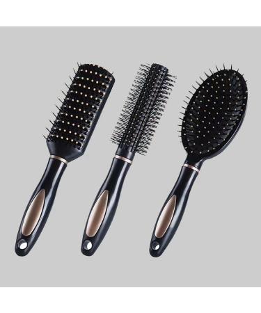 3-Piece Anti-Static Hairbrush Set - Relaxation & Massage Brushes for All Hair Types - Perfect for Women Men & Children - Wet or Dry Use - Buy Online on GoSupps.com