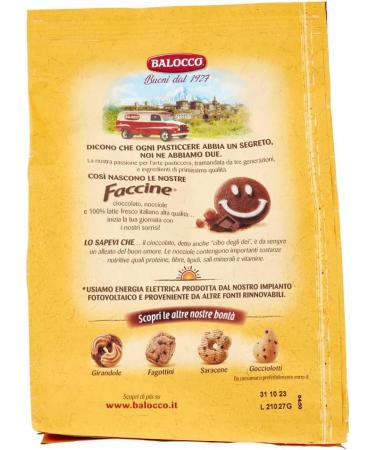  Balocco 3 x Balocco Faccine Biscotti con cioccolato e nocciole cookies with chocolate and hazelnuts biscuits 100% Italian biscuits 700 g - Buy Online on GoSupps.com
