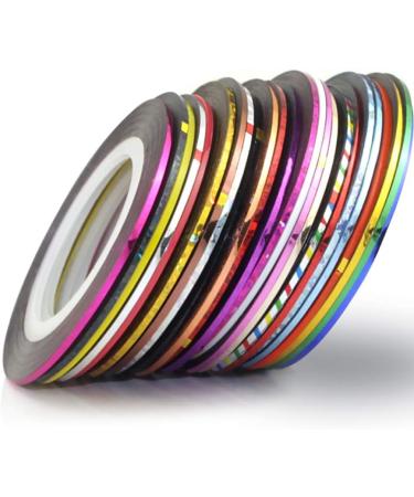 38 Rolls Nail Striping Tape Line Multicolor Rolls Striping Tape Line Nail Art Decoration Sticker Diy Nail Tip Mixed Colors - Buy Online on GoSupps.com