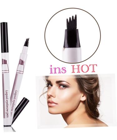 Angoily 2pcs Eyebrow Pen Women Eyebrow Pencil Liquid Eyebrow Pen Water Proof Eyebrow Powder Miss 1 count (Pack of 1) As Shownx2pcs - Buy Online on GoSupps.com