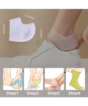 Gel Heel Cups (3 Pairs) - FSA/HSA Eligible Moisturizing Relief for Heel Pain & Dry Cracked Heels Achilles Tendinitis - Medical Grade Silicone Inserts - Buy Online on GoSupps.com