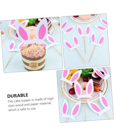 Toyvian 30pcs Rabbit Ears Plug Birthday Cake Decors Glitter Bunny Ear Happy Birthday Cake Birthday Party Photo Prop Prince Paper Cups Decoration for Cake Girl Pink Baby Wood Decorations - Buy Online on GoSupps.com