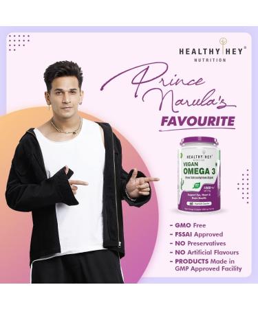 Sheltr Natural Omega 3 - Support Heart Brain & Joint - Sourced from Algae - Fish Oil-Free - 60 Veg Capsules - Buy Online on GoSupps.com