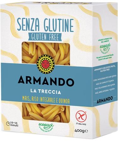  Italian Gourmet E.R. Armando La Treccia Gluten Free Multi-Grain Noodles with Corn Brown Rice and Quinoa 400g + Italian Gourmet Pelati 400g - Buy Online on GoSupps.com
